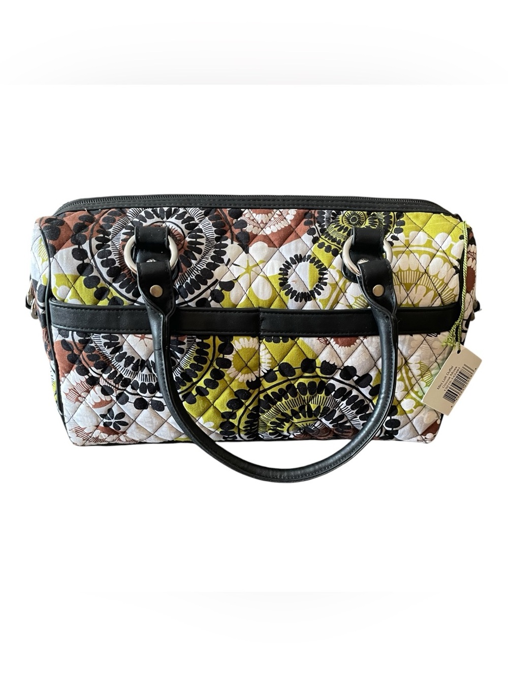 Vera Bradley Quilted Floral Pattern Mini Loft Duffel Cocoa Moss, NWT